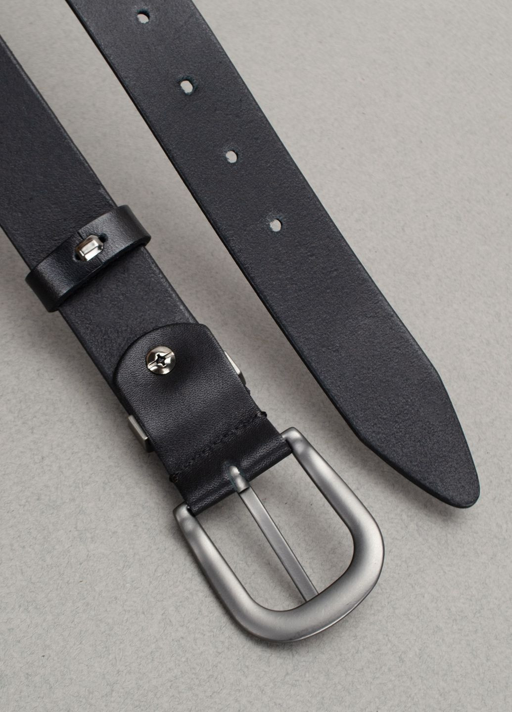 Ремень кожаный женский батальный HC-3092 черный с серебристой пряжкой (145 см) HandyCover (361072856)