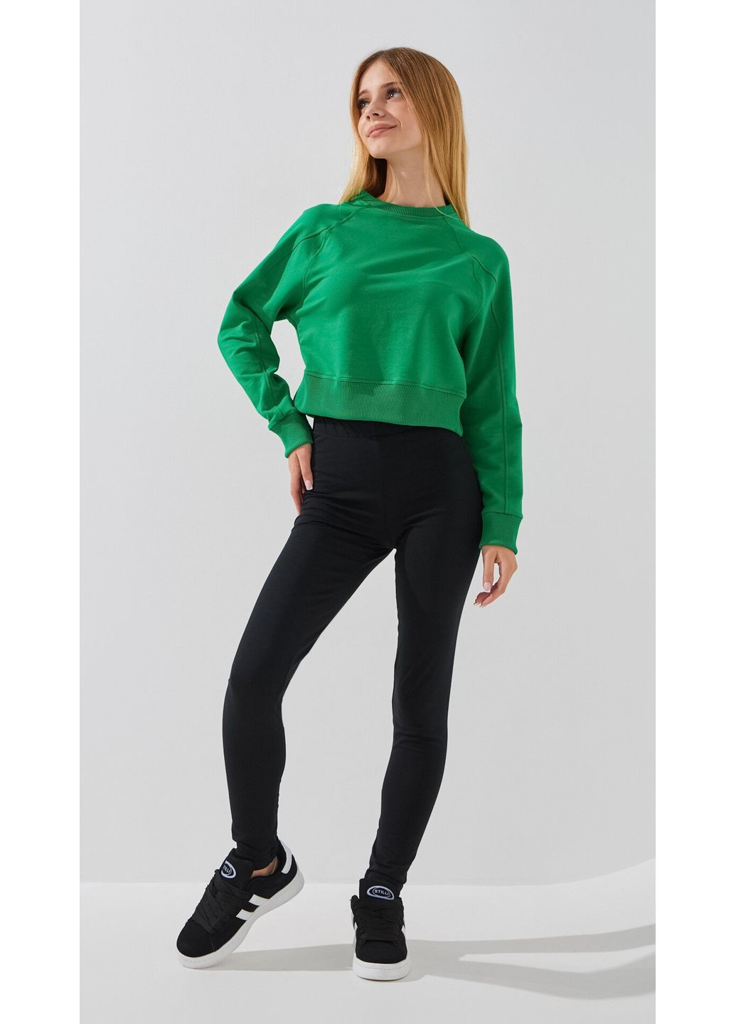 LAWA світшот однотонний для дівчинки k-gtc02301 152 см shop (2000999281778) однотонний зелений повсякденний