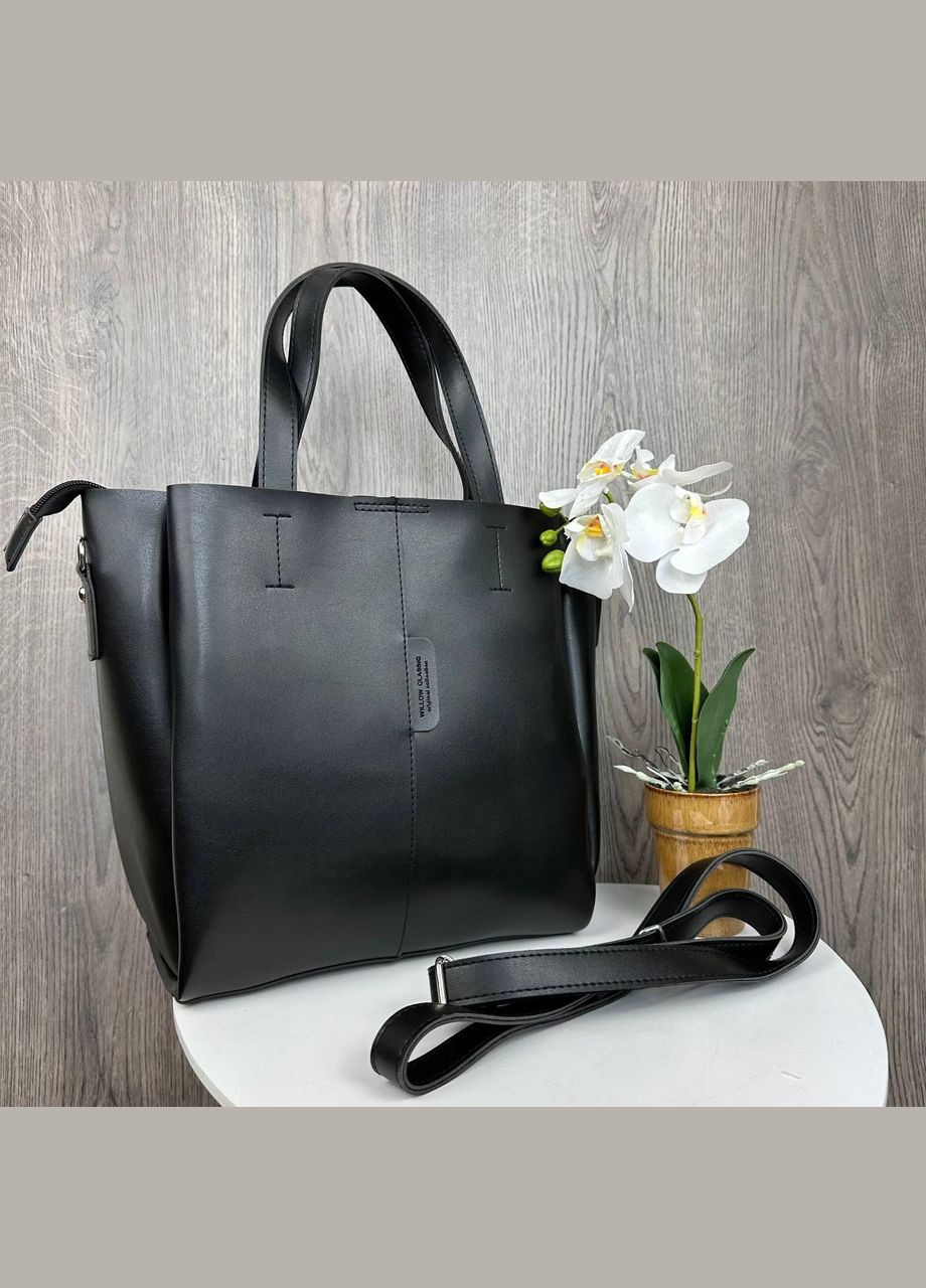 Велика жіноча сумка якісна, модна сумочка на плече Чорний No Brand (335053708)