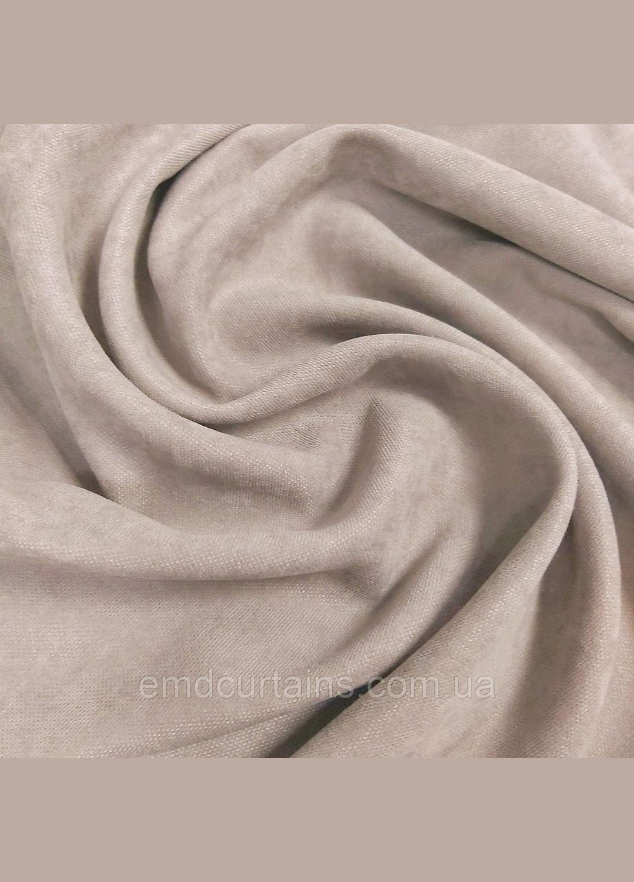 Комплект шторы на тесьме 2 шт 200х280 микровелюр Беж-капучино, тюль вуаль 400х280 Белый No Brand (337358098)
