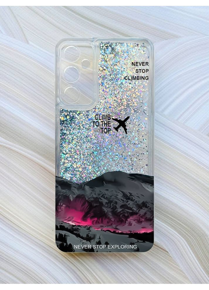 Чохол з плаваючими срібними блискітками на Samsung Galaxy A25 (A256) Піднімись на вершину (принт 419) Creative (370169957)
