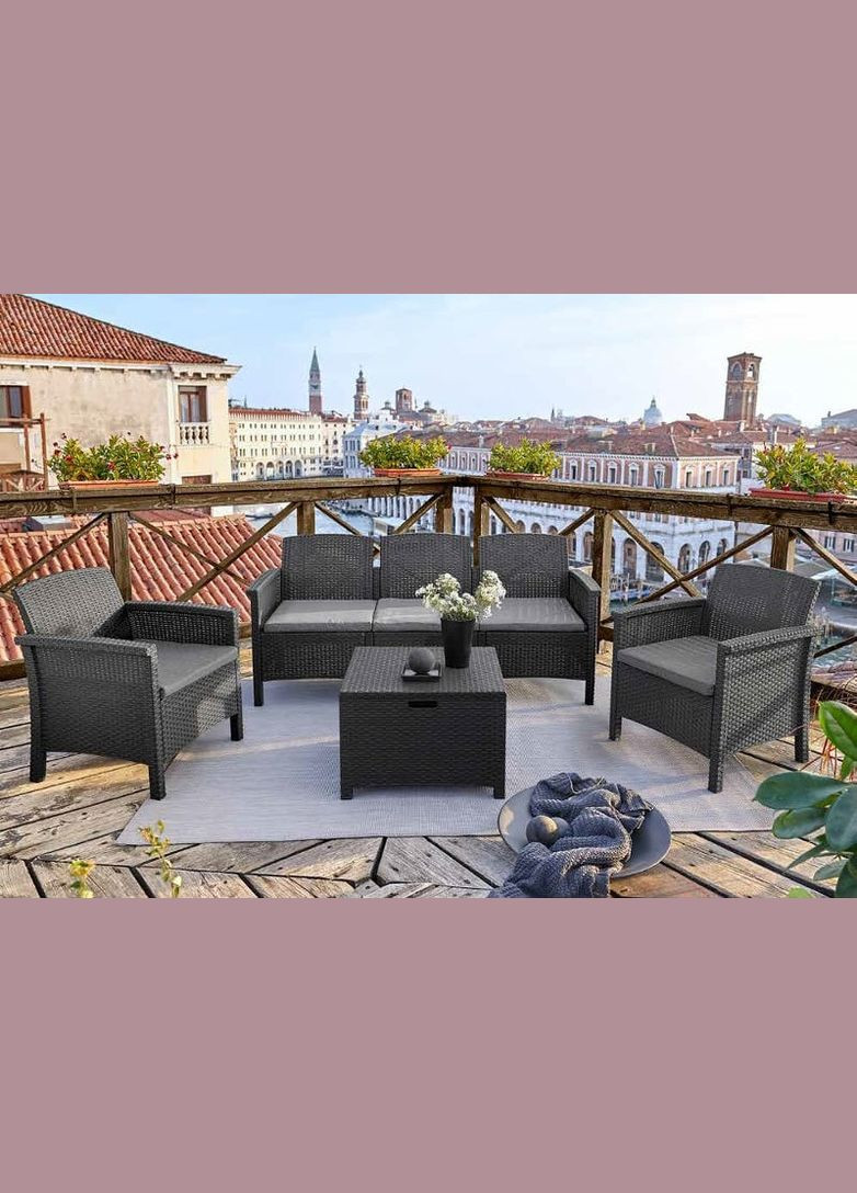 Набір садових меблів Venezia 3, графіт Bica (329407776)