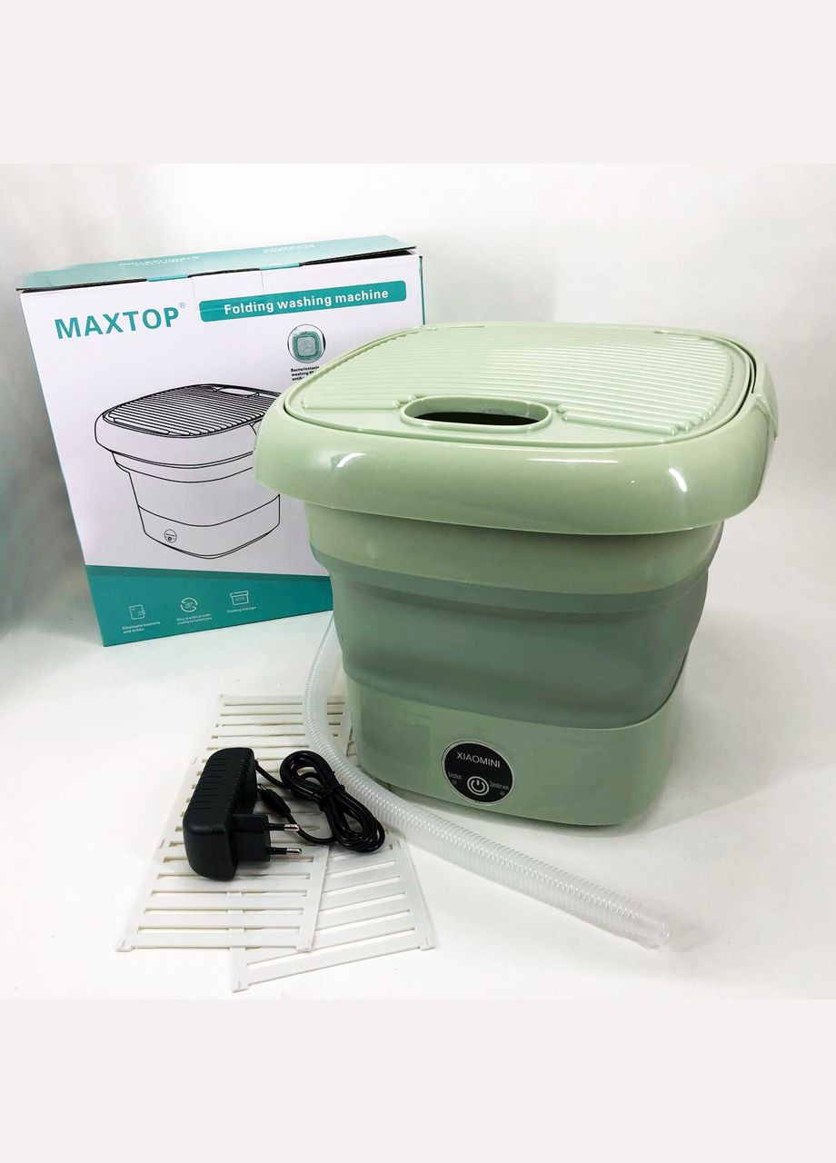 Складная стиральная машина silicon washing machine, Портативная стиралка ведро. Цвет: зеленый Maxtop (372908449)