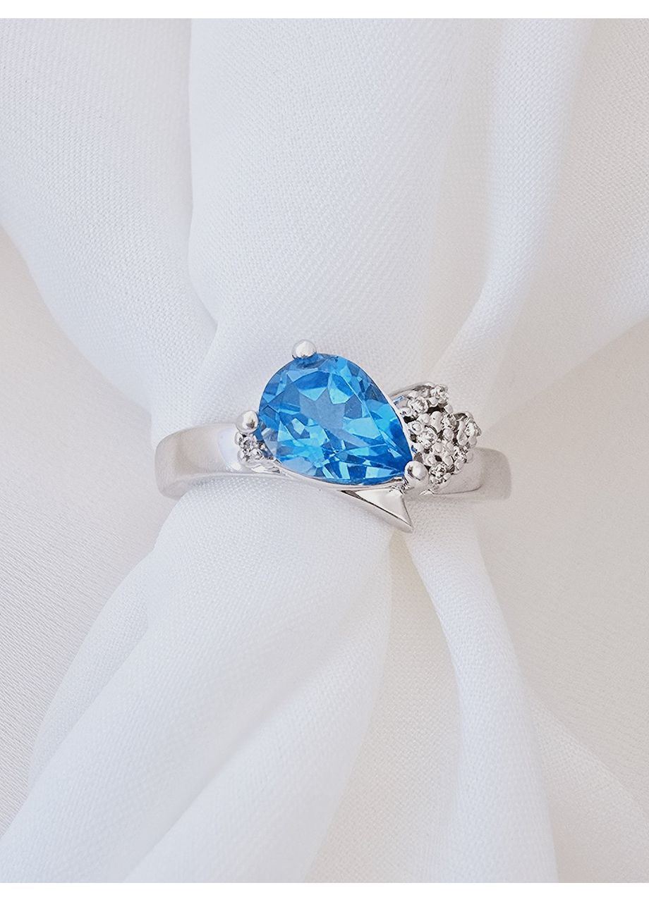 Золота каблучка з топазом і діамантами (16р) 1221341н-7к Тріумф (369165172)