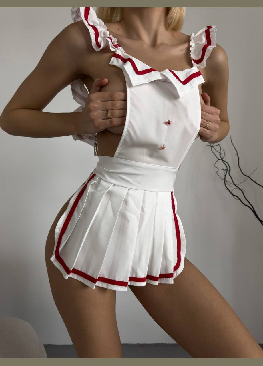 Белый демисезонный женский соблазнительный наряд медсестра No Brand
