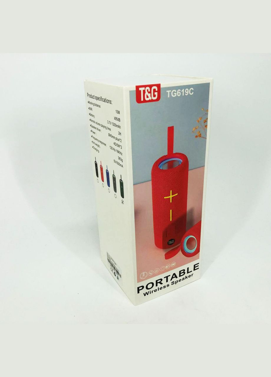 Портативна Bluetooth-колонка TG619C FM-радіо USB/TF з ремінцем, колонка з акумулятором. Колір: зелений T&G (297442874)