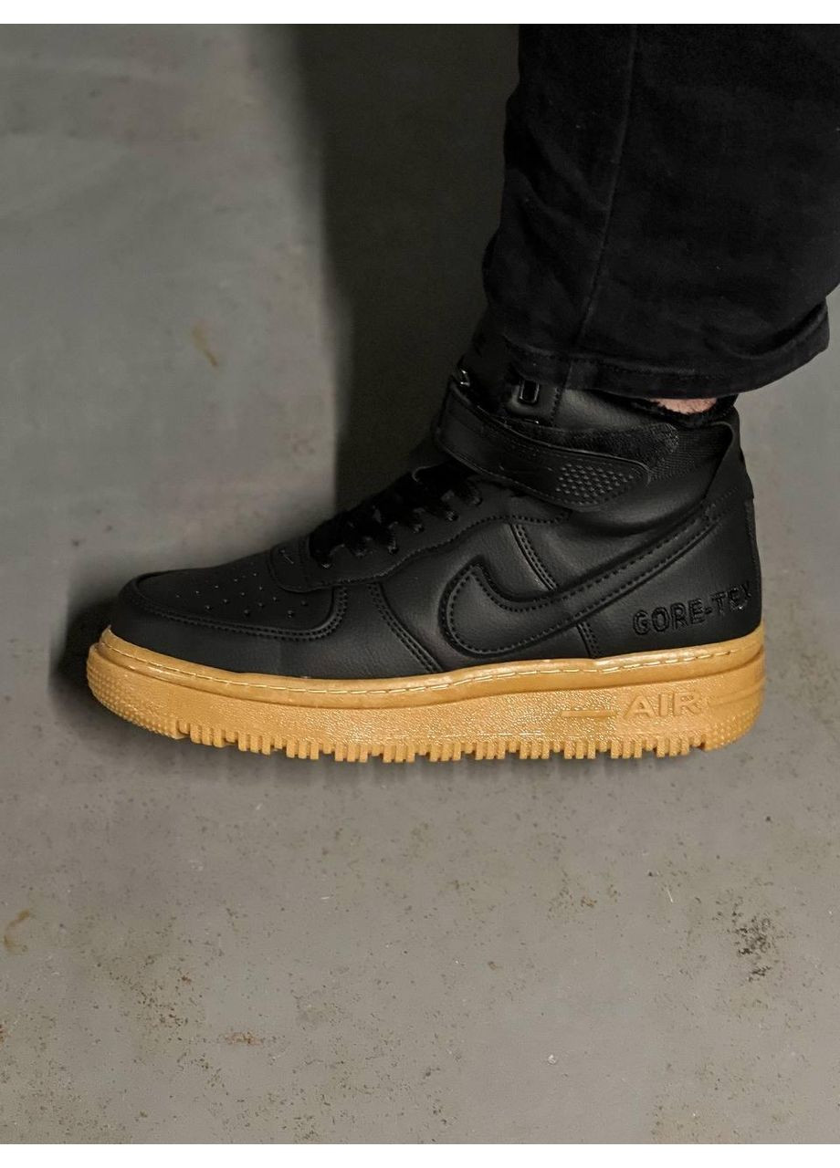 КРОССОВКИ ЖЕНСКИЕ NIKE AIR FORCE 1 GORE-TEX НАЙК АИР ФОРС 1 ПРЕМИУМ No Brand чёрные демисезоны (367169572)