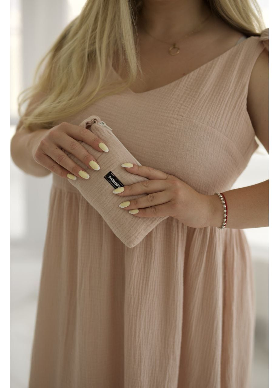 Бежевое повседневный платье Vione однотонное