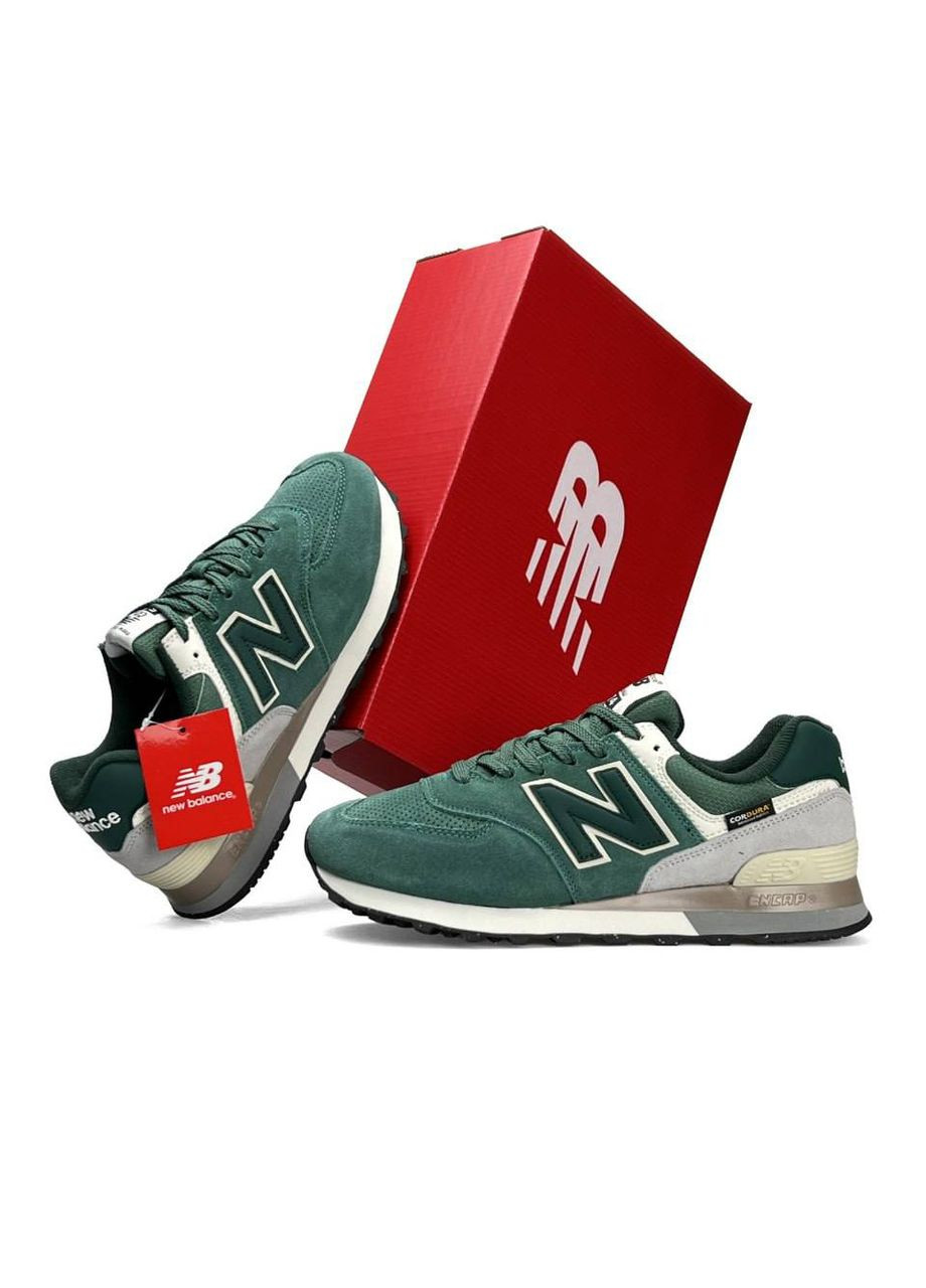 Зелені Осінні кросівки чоловічі new balance No Brand 574 Green Grey