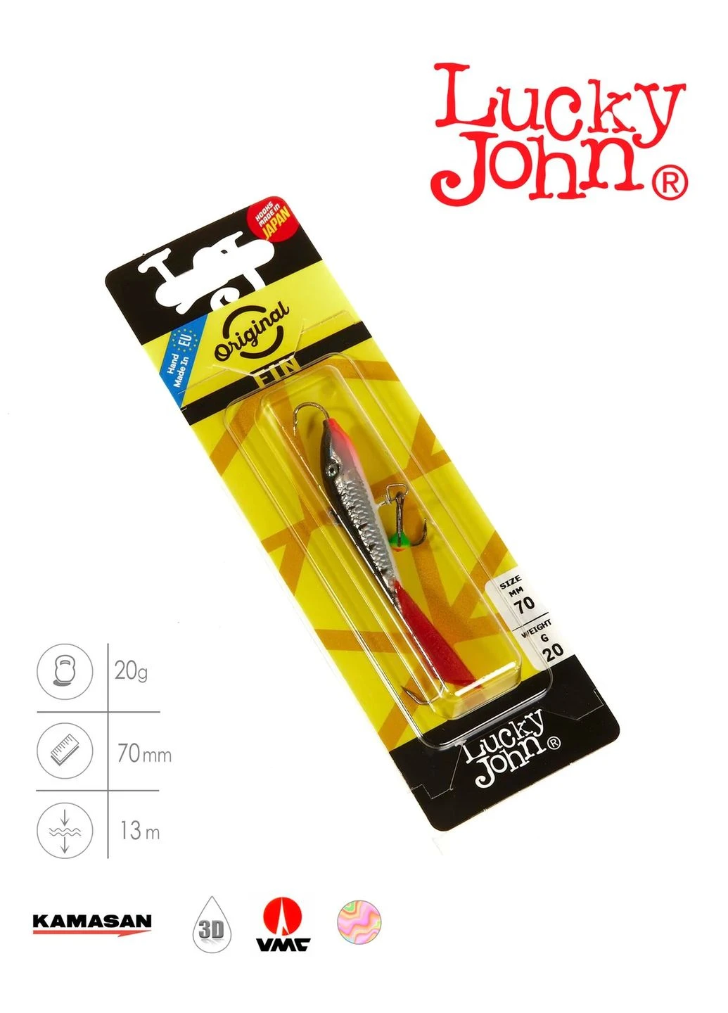 Балансир Lucky John FIN 5 70 мм 12 г морозостойкий пластик красный/прозрачный No Brand (402451274)