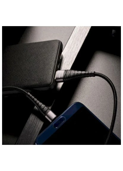 Дата кабель (6931474710413) Borofone USB 2.0 AM to Lightning 1.0m 2.4A nylon BX32 black (401639260)