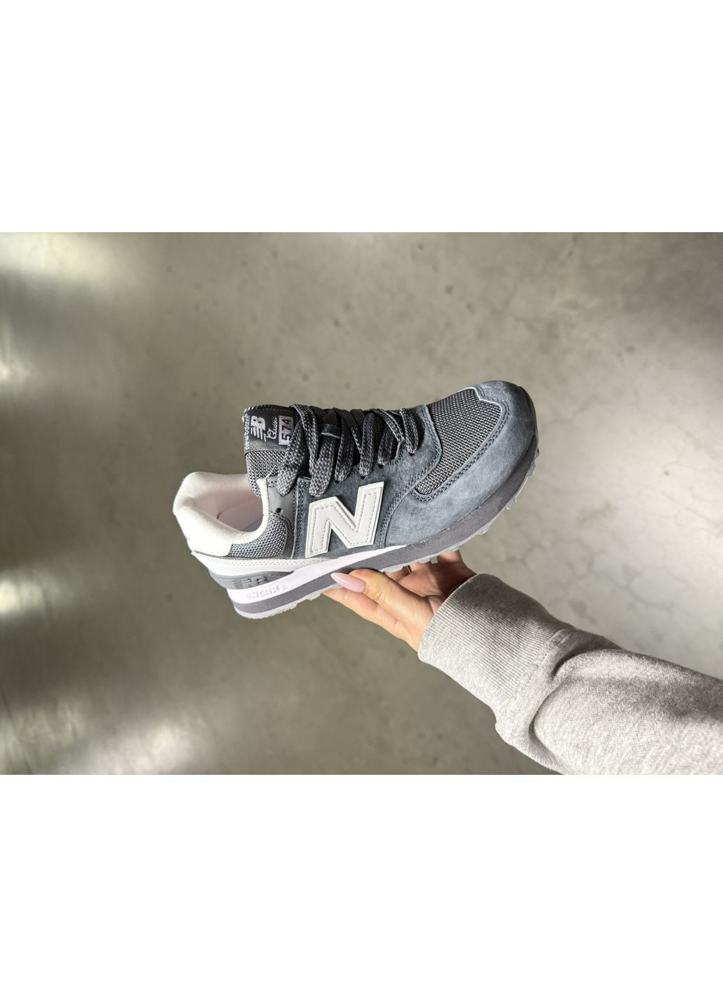 Сірі Осінні кросівки чоловічі new balance 574 grey white нью беланс 574 No Brand