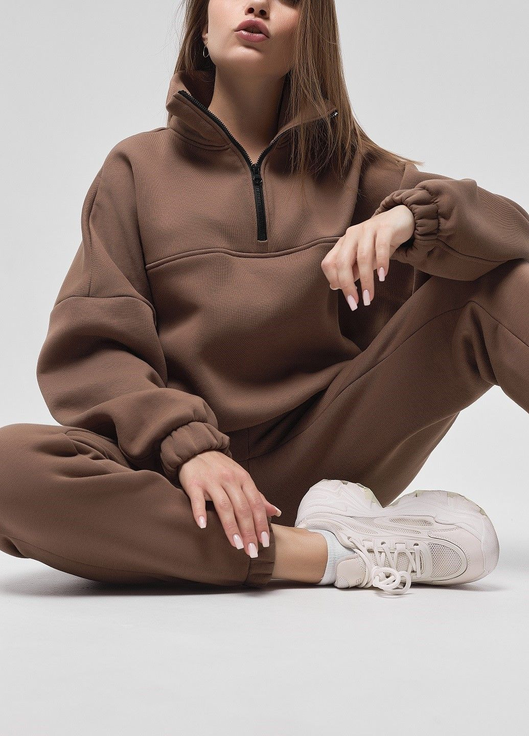 Жіночий спортивний костюм з футера, темно-сірий El'dress (363057620)