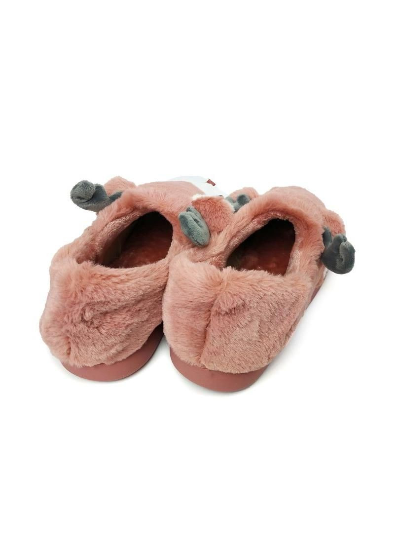 Кімнатні тапочки жіночі олені із закритою пятою бордові 0245 Jomix (257108076)