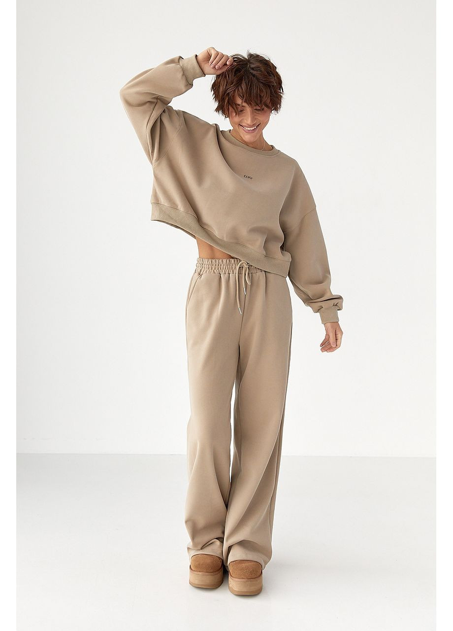 Вільний теплий спортивний костюм - світло-сірий колір Lurex (370601836)