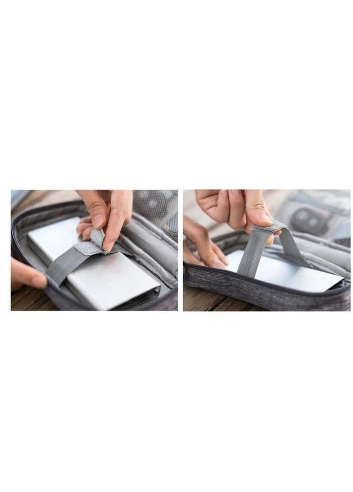 Дорожний органайзер для зарядок, проводів і кабелів Чорний No Brand (331902168)