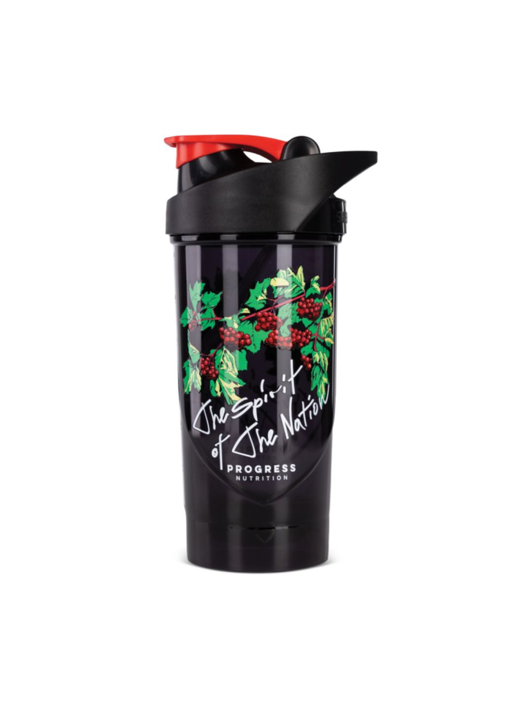 Шейкер The Spirit of The Nation 700 мл Чорний для коктейлів та напоїв змішувач для протеїну Progress Nutrition (368987382)