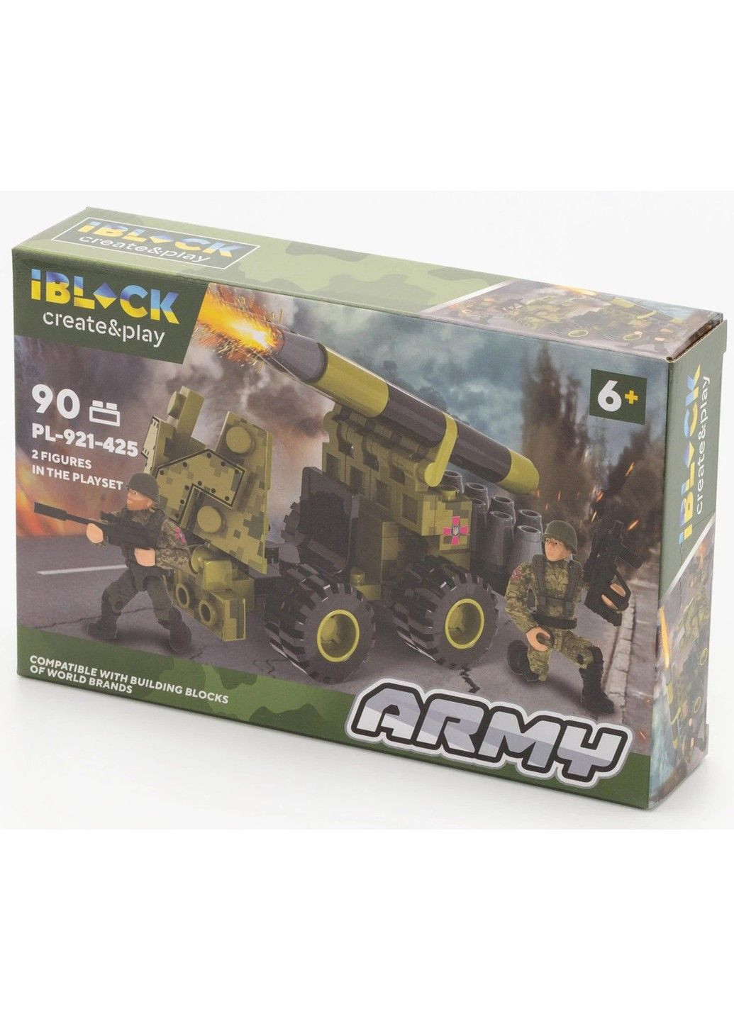 Конструктор пластиковий Гаубиця мобільні групи ППО проти Шахедів 90 деталей iBlock 22х4,5х14 см No Brand (333719842)