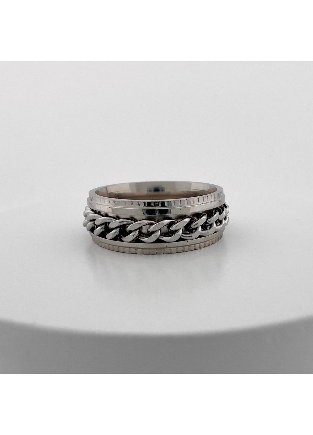 Кільце спінер з ланцюжком із нержавіючої медичної сталі RS-038 No Brand (299634602)