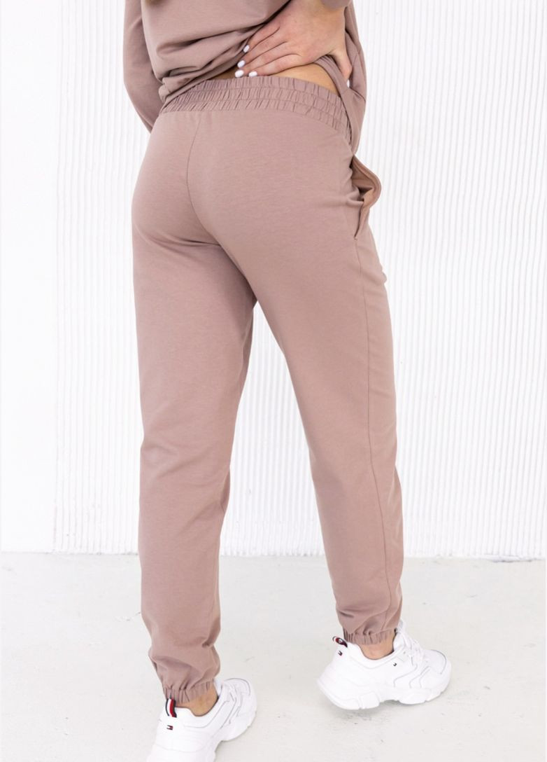 Трикотажні спортивні штани - джогери для вагітних коричневі бандажний животик Юла мама (284116690)