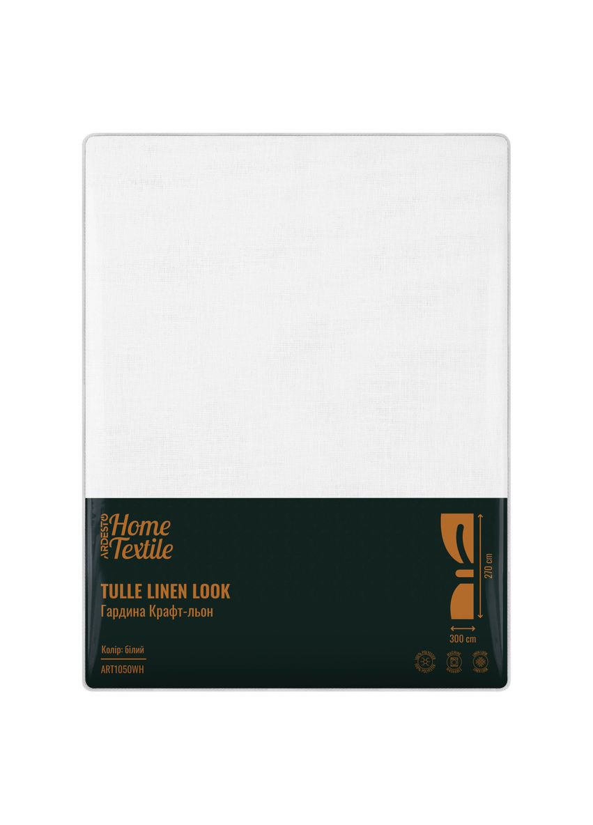 Занавеска крафт-лен ART1050WH 300х270 см белая Ardesto (364752474)