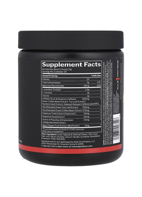 Жиросжигатель Proteins Burn 210 g (Blue Razz Lemonade) Rule One (308976622)