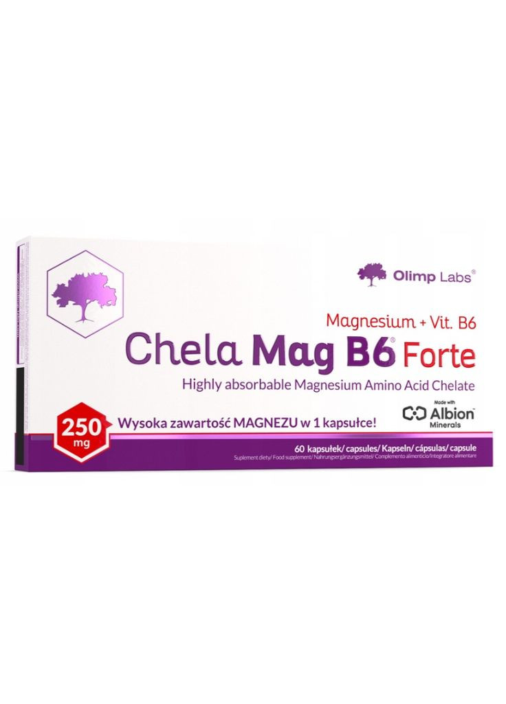 Магній хелат B6 Chela Mag B6 Forte 250мг 60 капс Olimp (351864141)
