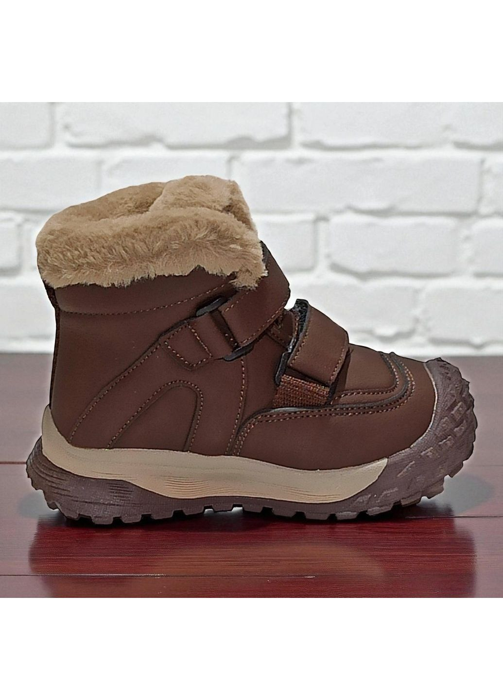 Зимові черевики для хлопчика на вовні дутики на овчині хайтопи на липучках Tom.M (363988560)