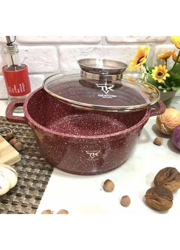 Кастрюля с мраморным антипригарным покрытием TK00051 20 см, 2,1 л (49992-TК00051_519) Top Kitchen (393251723)