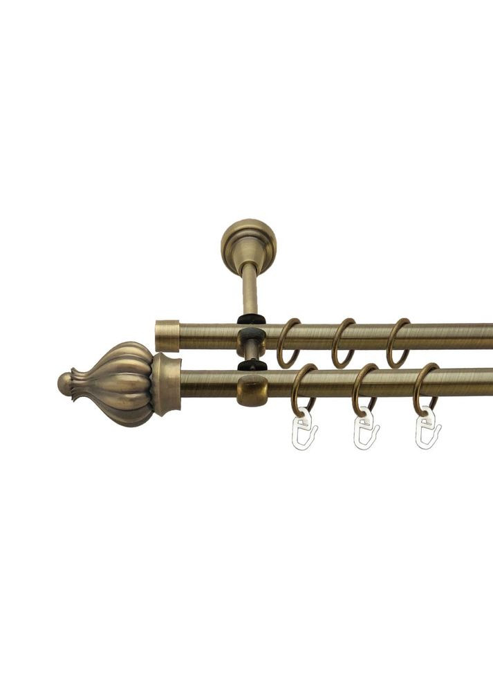 Карниз Таджа металевий дворядний відкритий гладка труба Антик 16\16 мм 300 см (00-00017034) ORVIT (300278592)