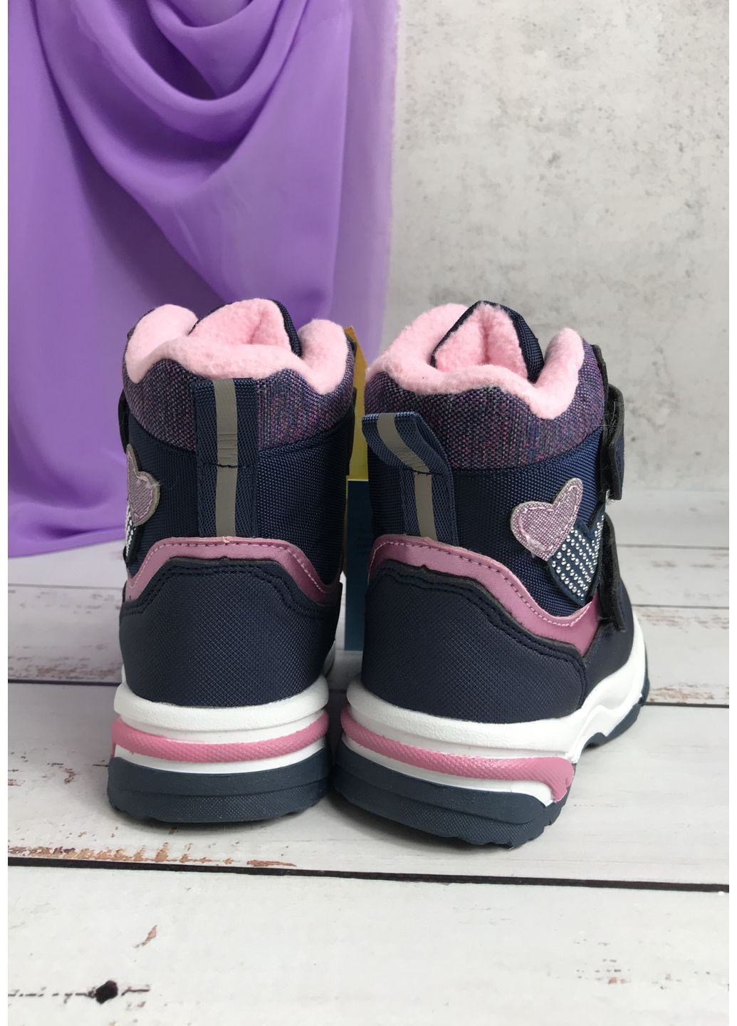 Темно-синие повседневные зимние ботинки зимние детские на девочку том.м темно-синий (744) Том.М
