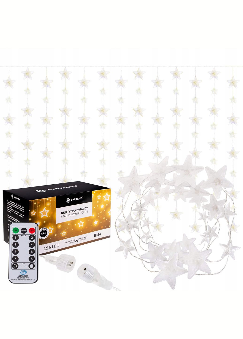 Гірлянда бахрома вулична (зовнішня) 2 м 136 LED Pilot CL4007 Warm White Springos (315781204)