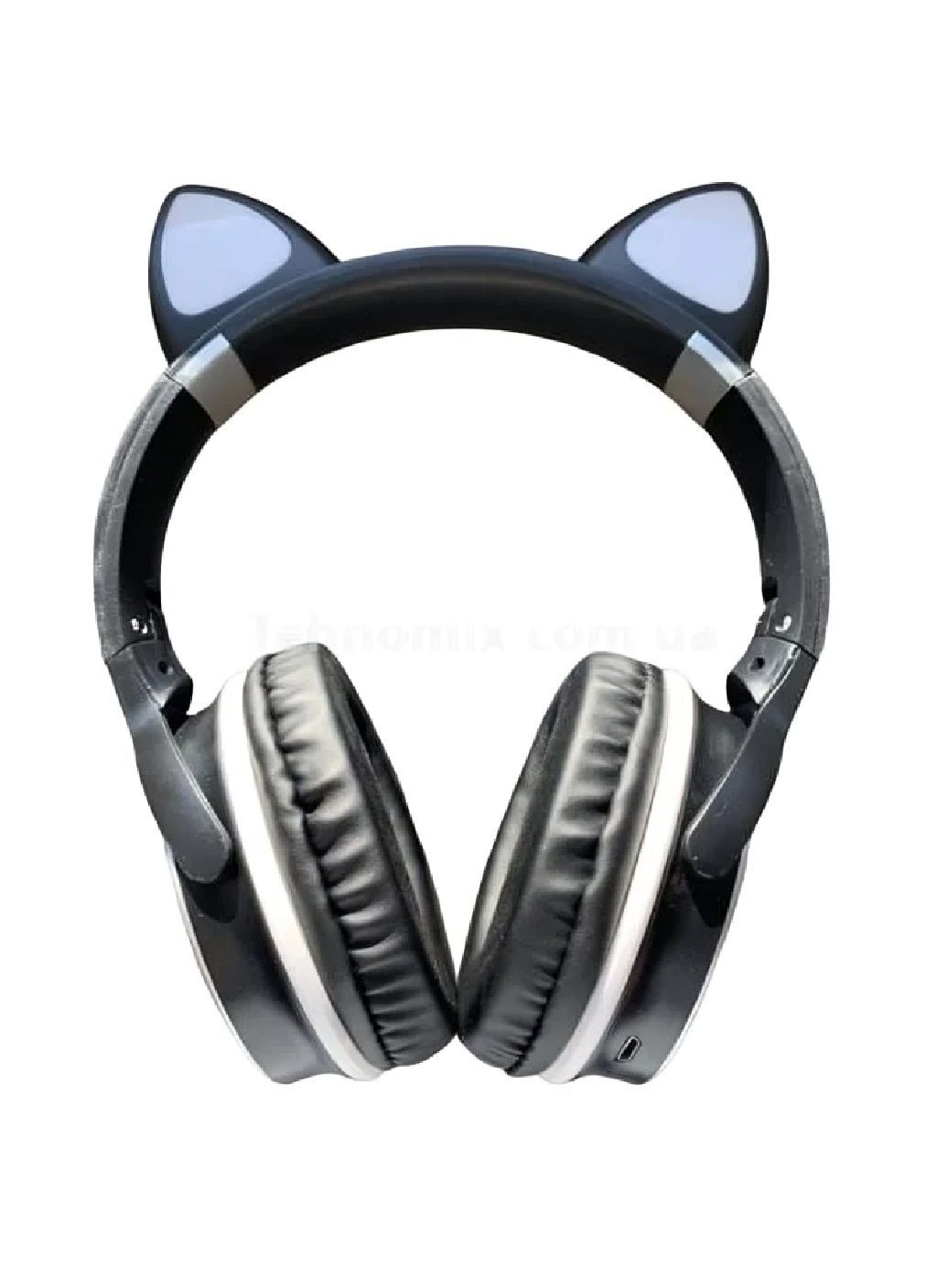 Бездротові складні акумуляторні Bluetooth навушники з котячими вушками мікрофоном (478396-Prob) Чорні Unbranded (304936799)