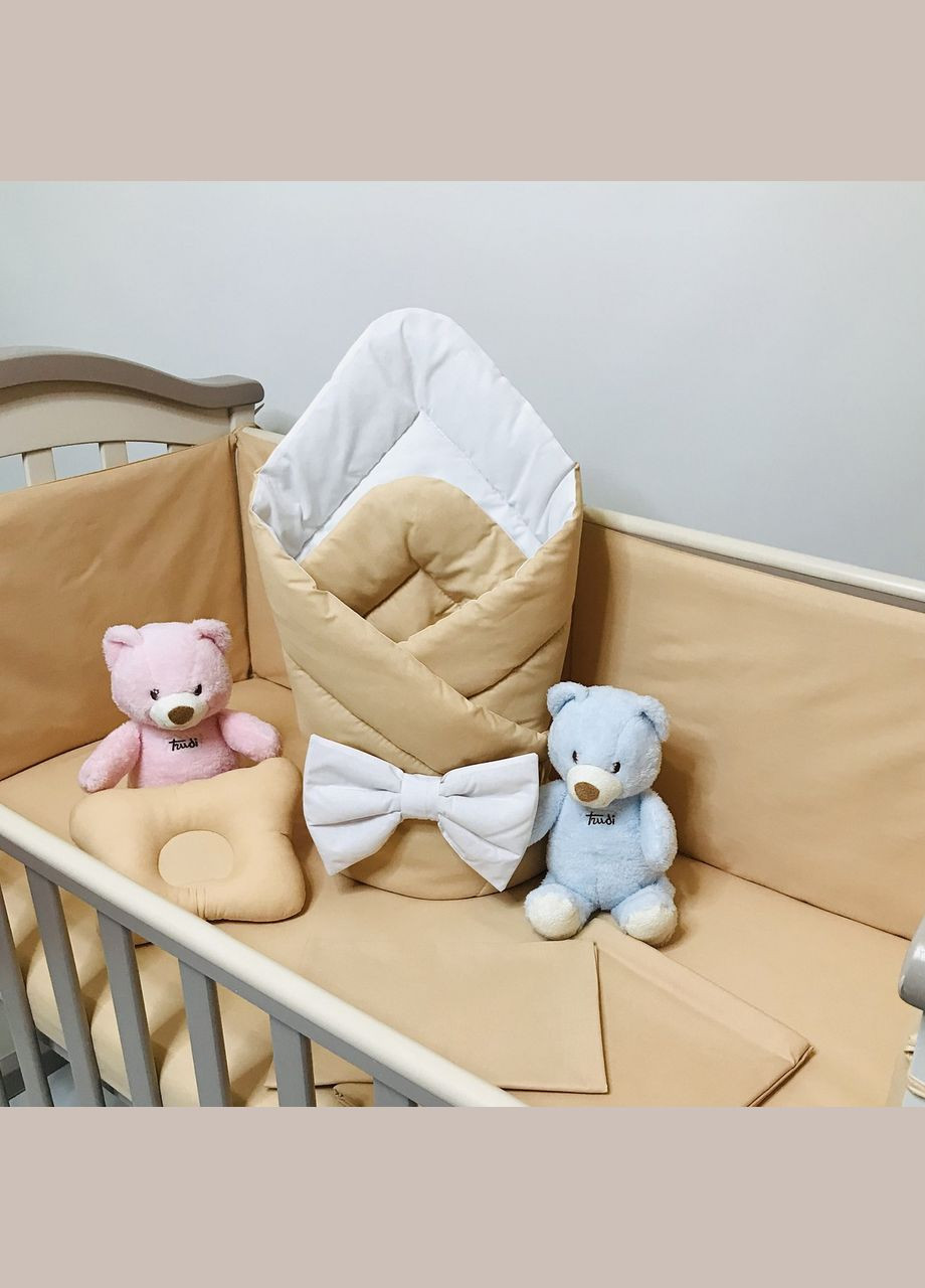 Бортики захист в дитяче ліжко Золотисті бязь 120x40, 60x40 см Penetka (329146265)