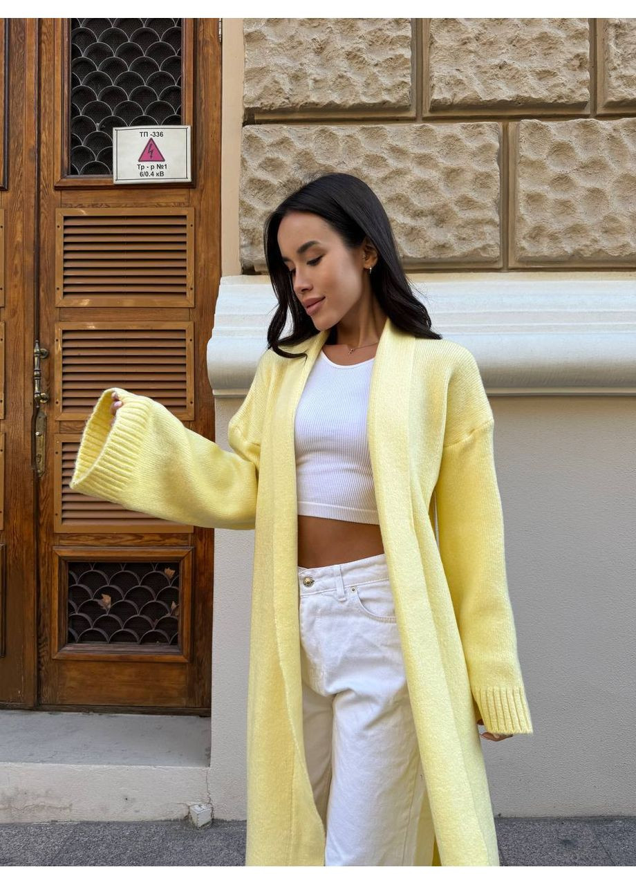 Желтый демисезонный кардиган Vione