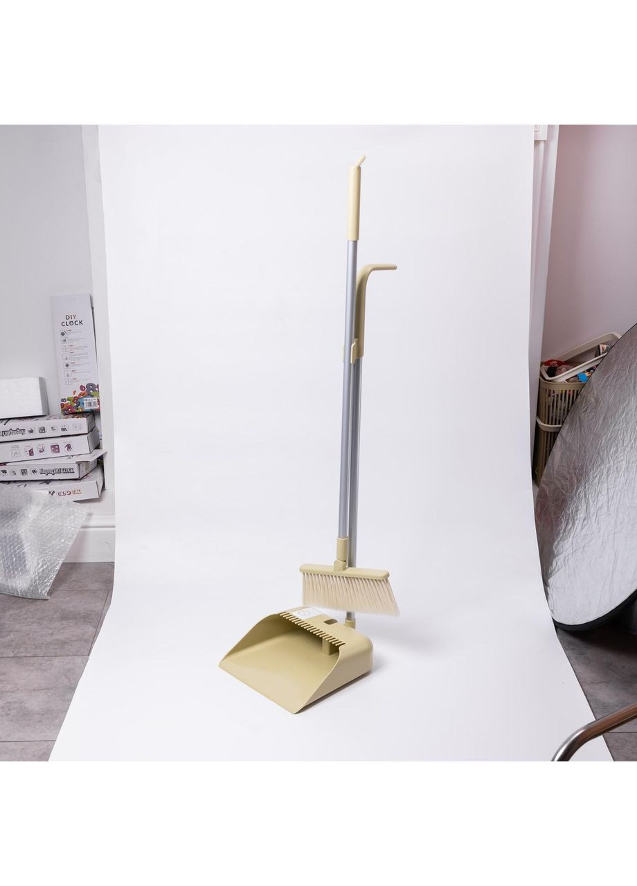 Набір віник і совок на довгій ручці для підлоги 25×24×100 см щітка віник для прибирання Зелений HP-45-15GR Yiwu (370373061)