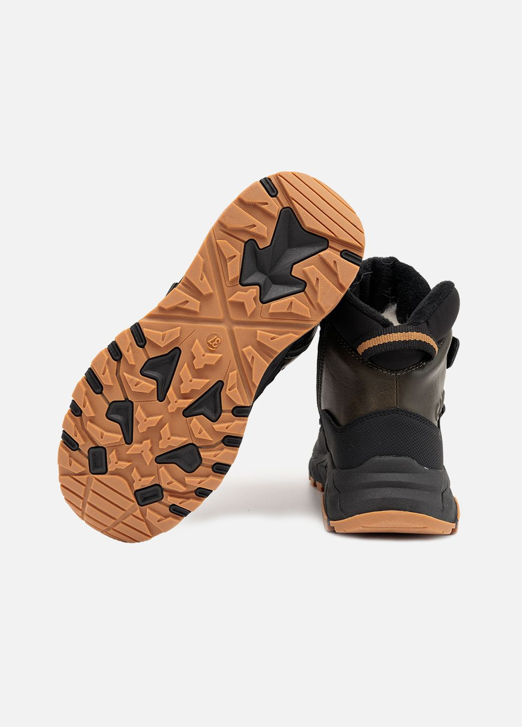 Хаки зимние ботинки для мальчика цвет хаки цб-00261219 Clibee