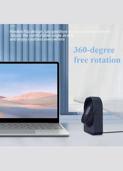 Вентилятор портативний від USB TT-01 3 швидкості синій No Brand (329191990)