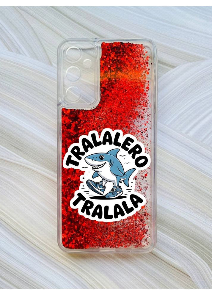 Чехол с плавающими красными блестками на Samsung Galaxy A15 (A155) Акула Тралалеро Тралала (принт 416) Creative (361112082)