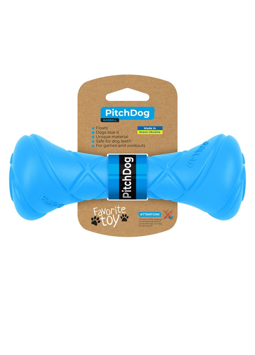 Игровая гантель для апартовки PitchDog, длина 19 см, диаметр 7 см голубой Collar (314465803)