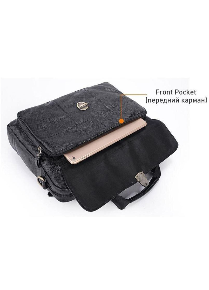 Портфель чоловічий шкіряний з замком 14801 Чорний Vintage (329147869)