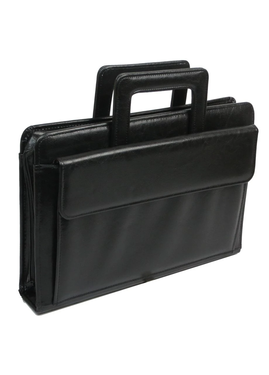 Папка-портфель із еко шкіри Чорна (AK-15) JPB (323585824)