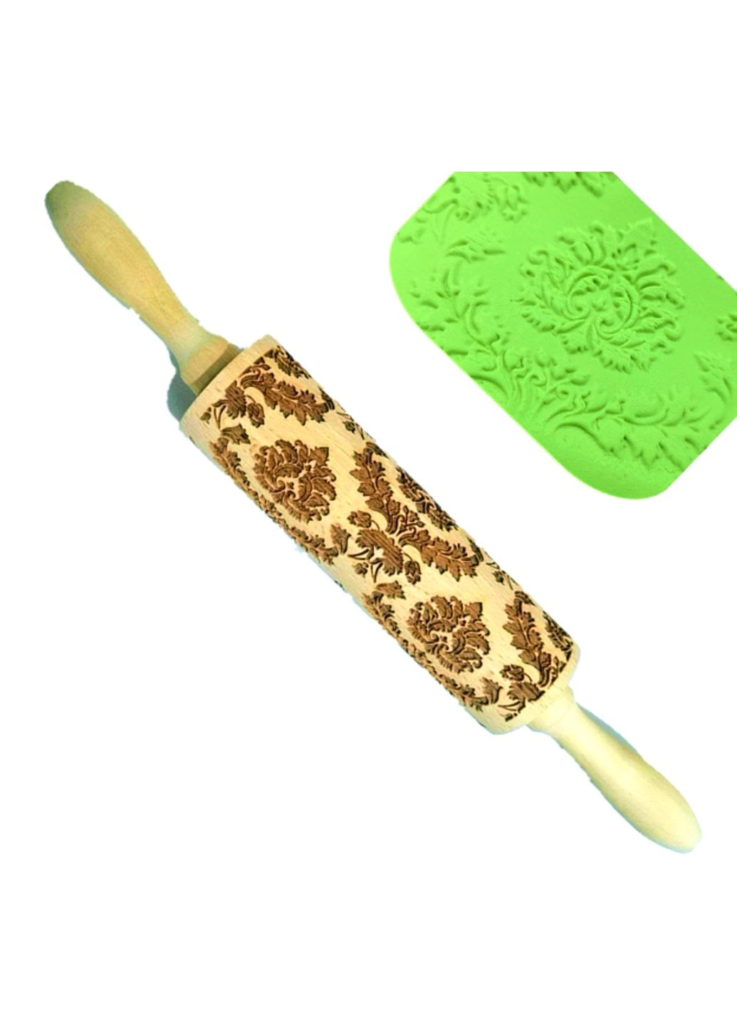 Деревянная заноза с резным рельефным рисунком для раскатывания теста. Узор №17 Снежинки No Brand 5581 (324833842)