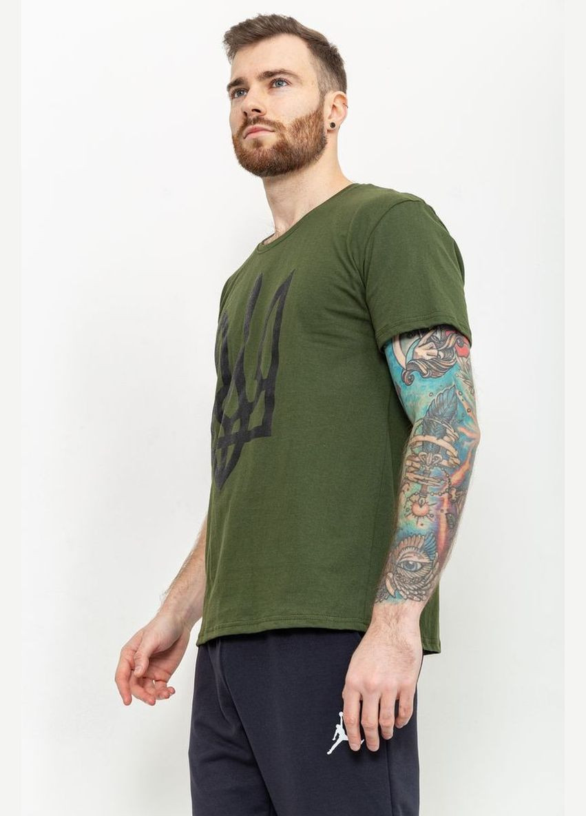 Хакі (оливкова) футболка чоловіча тризуб, колір хакі, Ager