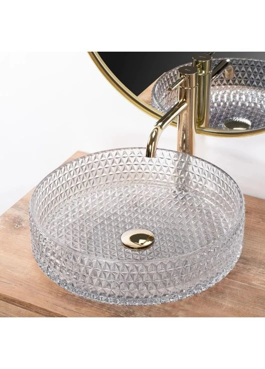 Умивальник (раковина) CRISTAL 39 TRANSPARENT накладний Rea (386205596)