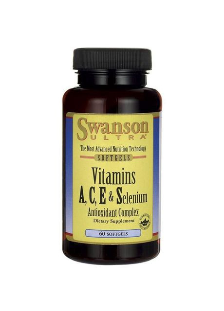 Витамины А С Е и селен, Vitamins A C E & Selenium, 60 капсул Swanson (364311058)
