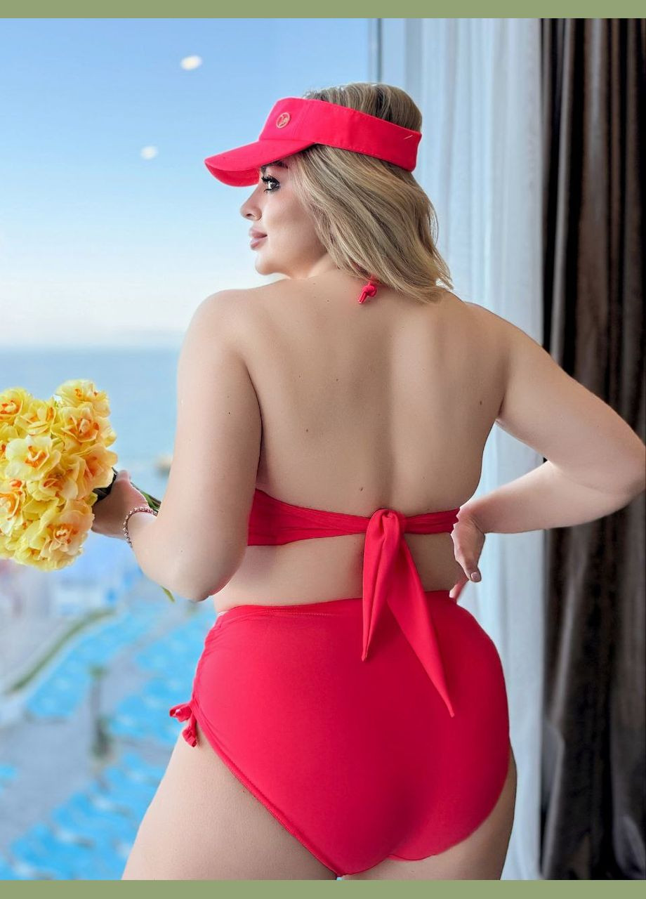 Коралловый демисезонный купальник раздельный Україна Your style