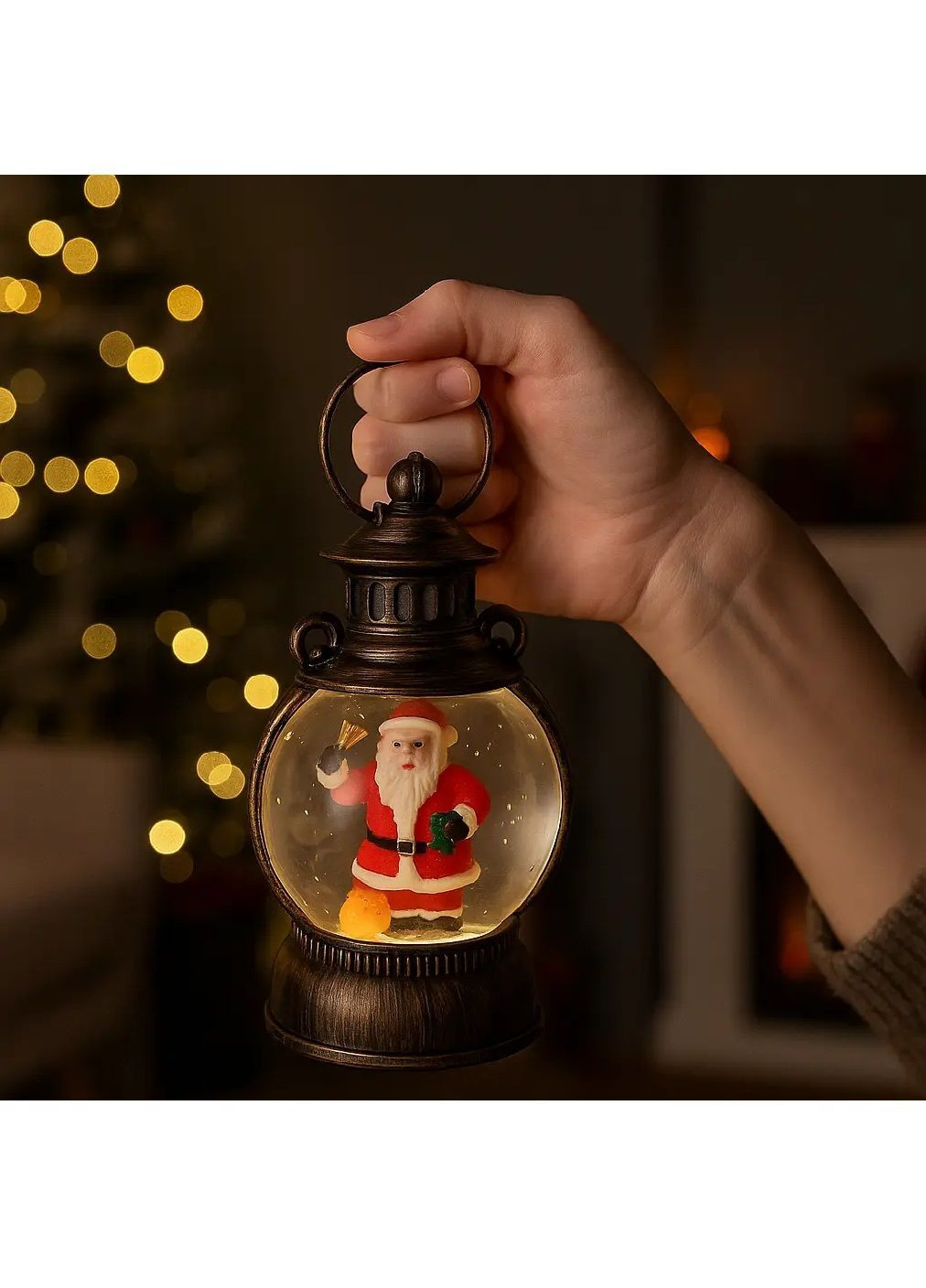 Фонарик светильник новогодний музыкальный с работой от USB батареек 17×7×25 см (482091-Prob) Санта Клаус Unbranded (370456156)