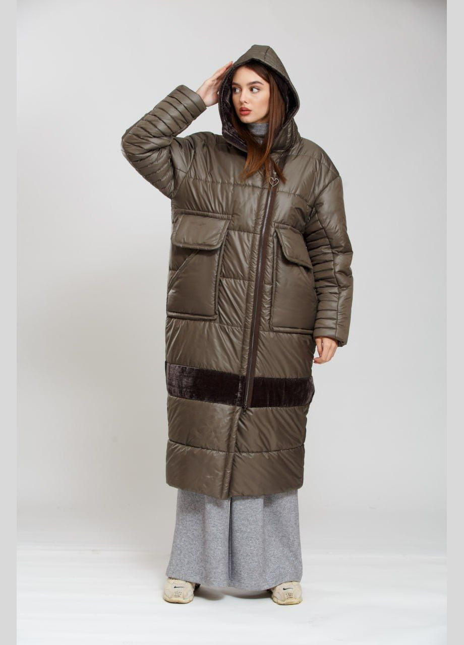 Оливкове (хакі) зимнє Пальто Хакі Зима Повсякденний Alberto Bini