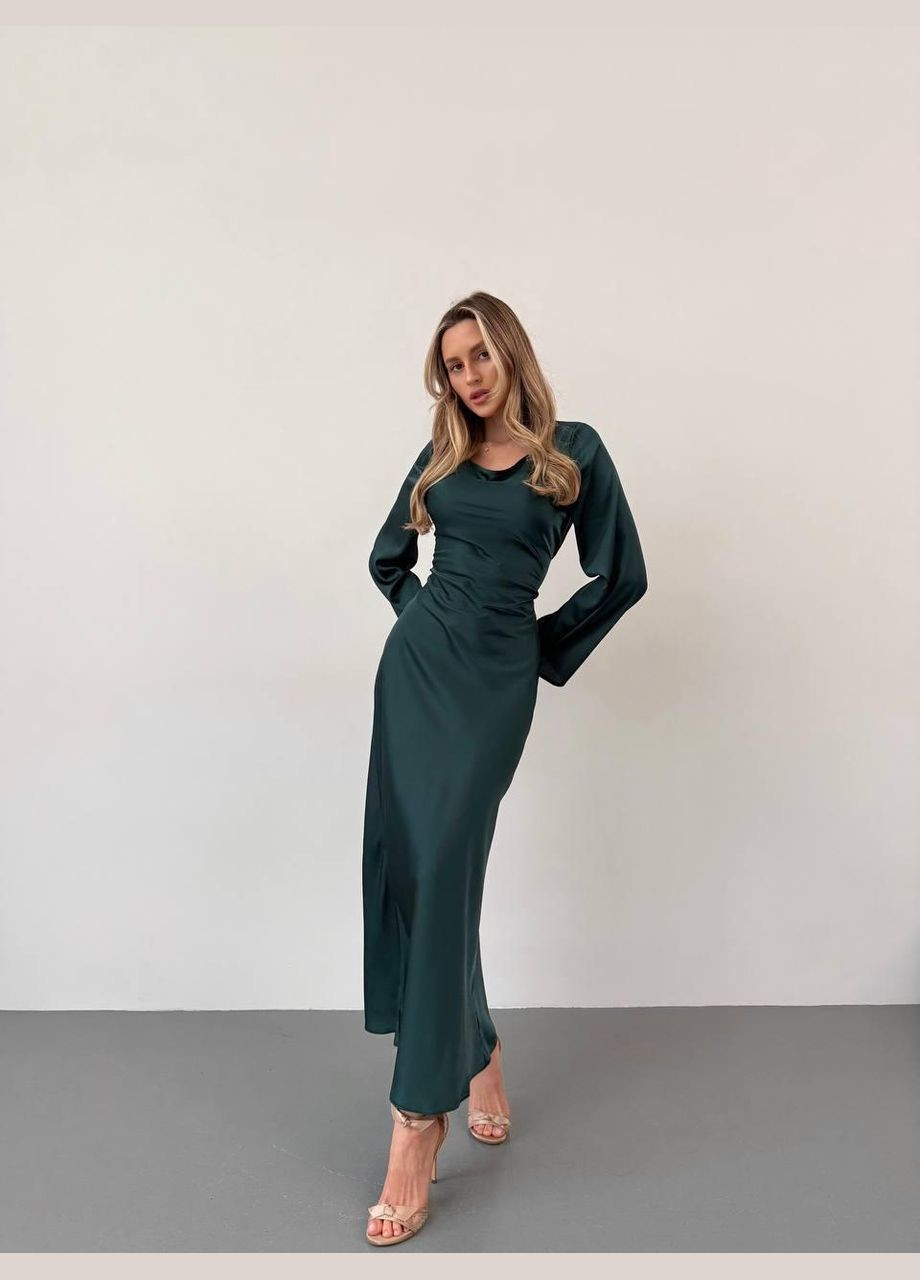 Зелена повсякденний сукня жіноча - довжина максі, однотон JUGO однотонна